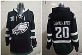 Eagles 20 Brian Dawkins Black All Stitched Hooded Sweatshirt,baseball caps,new era cap wholesale,wholesale hats